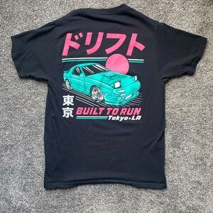 Graphic Black Tee with Car Design